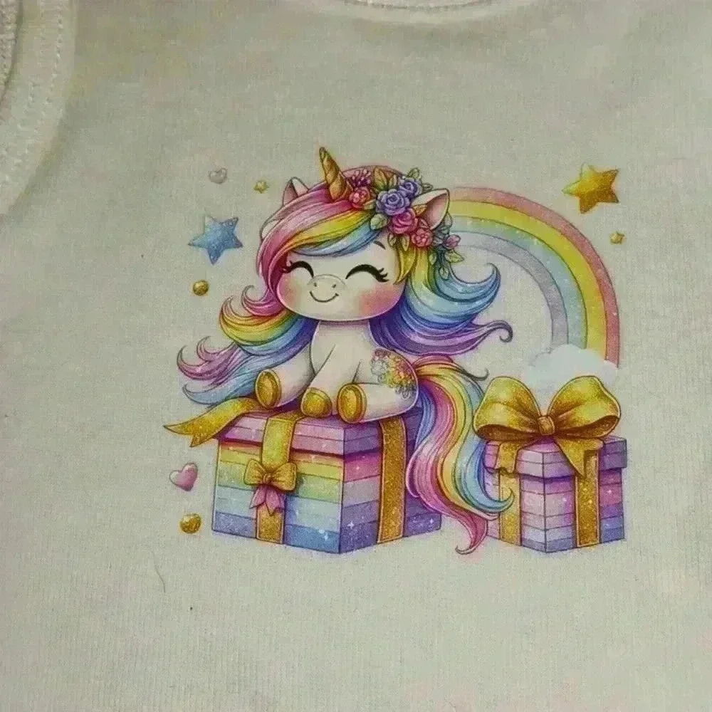 NWOT - Handmade White New Born Bodysuit - Unicorn & Gifts